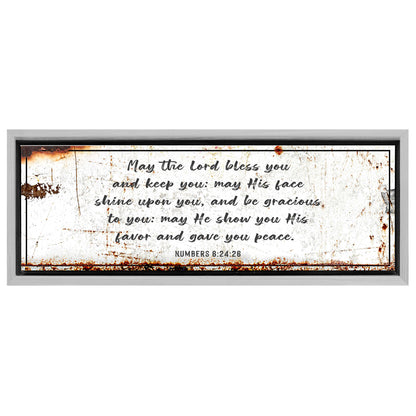 Save 33% When You Add A Frame To Your 20x60 Numbers 6:24-26 - May The Lord Bless You Sign Canvas Now