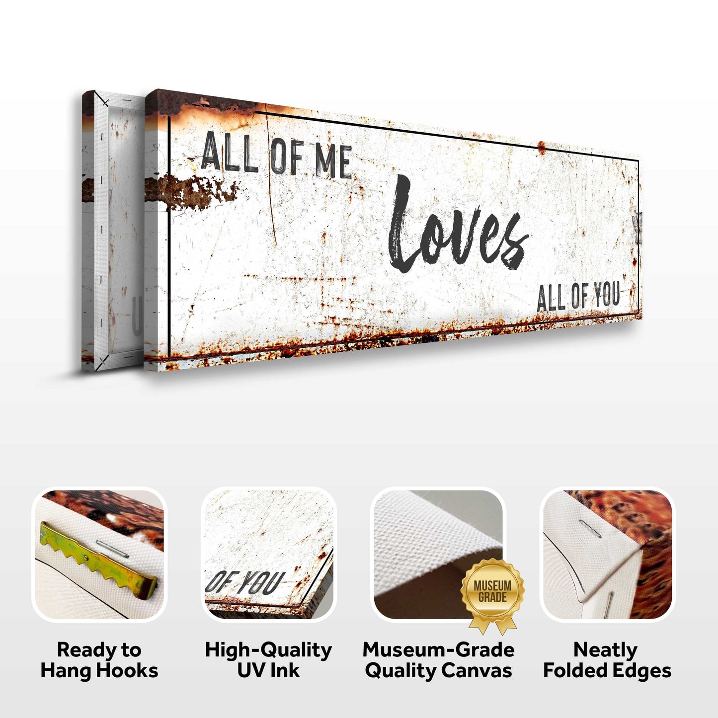 All Of Me Loves All Of You Rustic Bedroom Sign