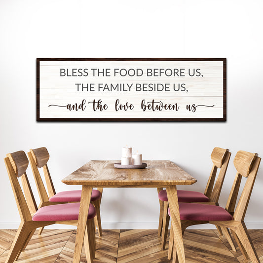 Bless The Food Before Us and the Love Between Us Sign Style 2 - Image by Tailored Canvases