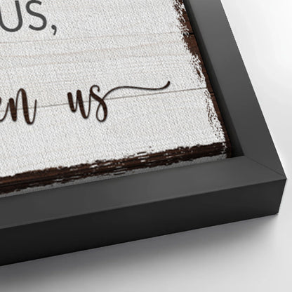 Save 33% When You Add A Frame To Your 12x36 Bless The Food Before Us And The Love Between Us Sign Canvas Now