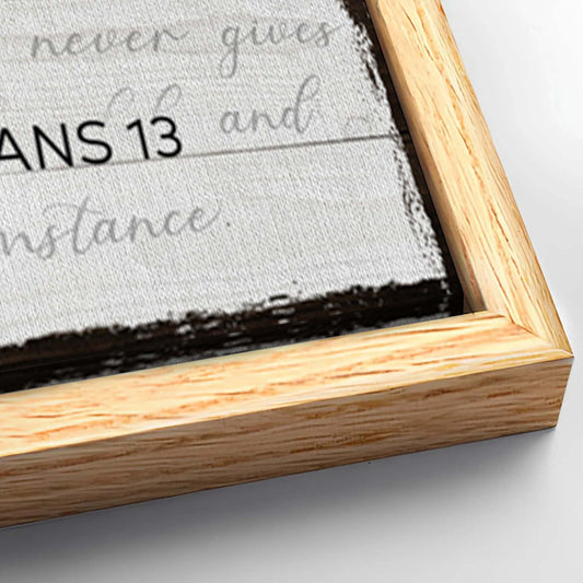 Save 33% When You Add A Frame To Your 48x24 1 Corinthians 13 - Love Sign Canvas Now