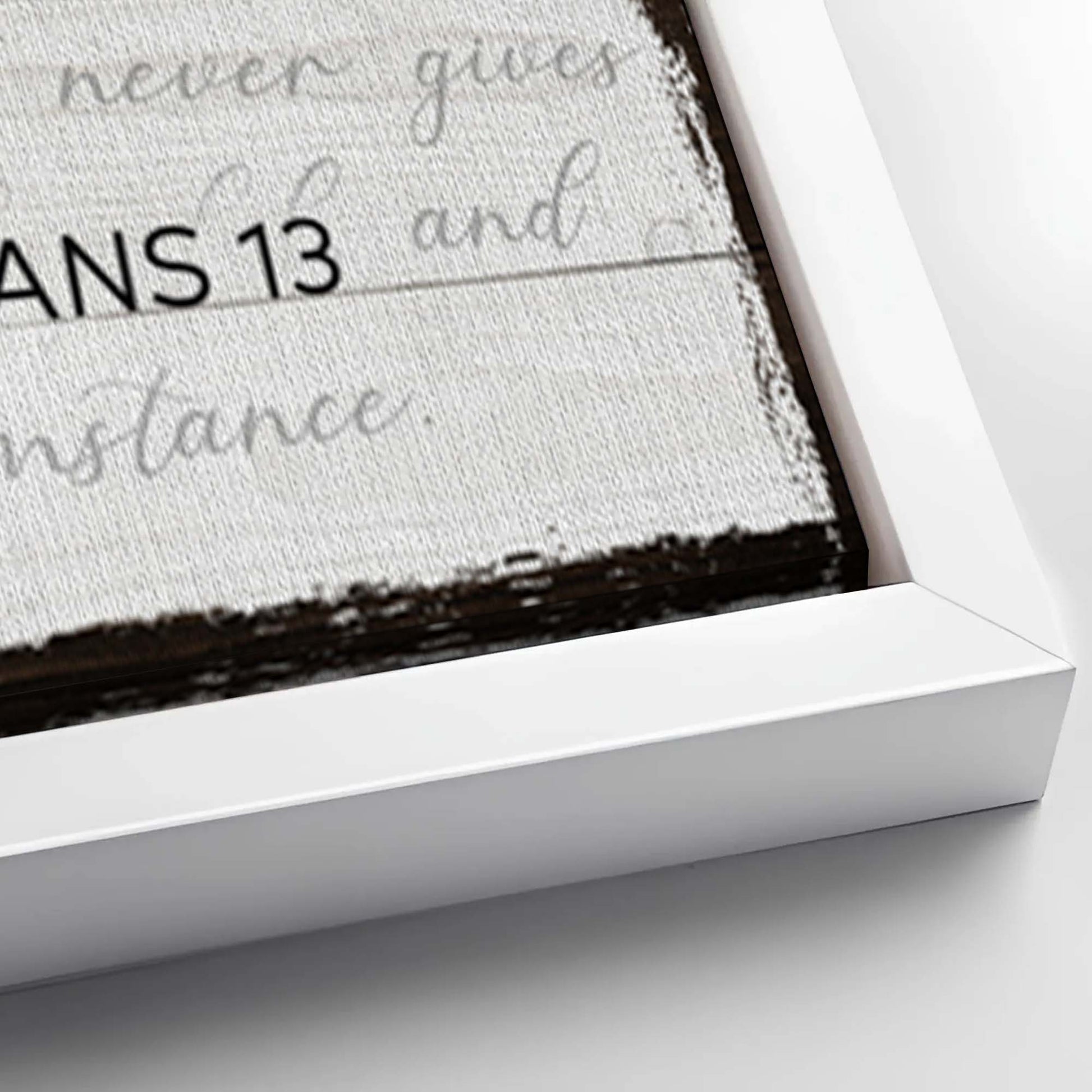 Save 33% When You Add A Frame To Your 48x24 1 Corinthians 13 - Love Sign Canvas Now