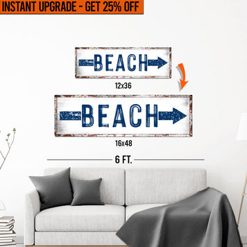 Upgrade Your 12x36 Inches 'Beach Arrow' (Style 1) Canvas To 16x48 Inches