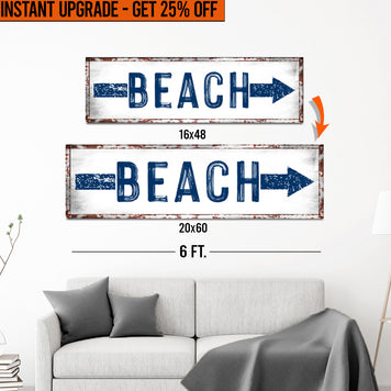 Upgrade Your 16x48 Inches 'Beach Arrow' (Style 1) Canvas To 20x60 Inches