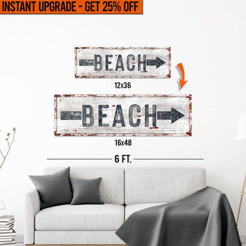 Upgrade Your 12x36 Inches 'Beach Arrow' (Style 2) Canvas To 16x48 Inches