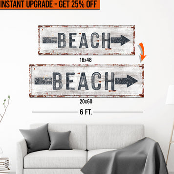 Upgrade Your 16x48 Inches 'Beach Arrow' (Style 2) Canvas To 20x60 Inches