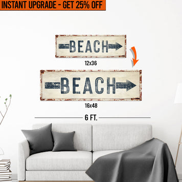 Upgrade Your 12x36 Inches 'Beach Arrow' (Style 3) Canvas To 16x48 Inches