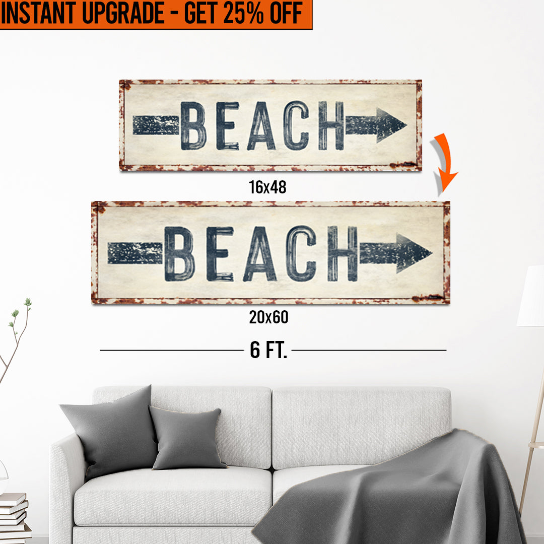 Upgrade Your 16x48 Inches 'Beach Arrow' (Style 3) Canvas To 20x60 Inches