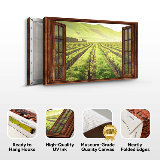 Vineyard Window Canvas Wall Art