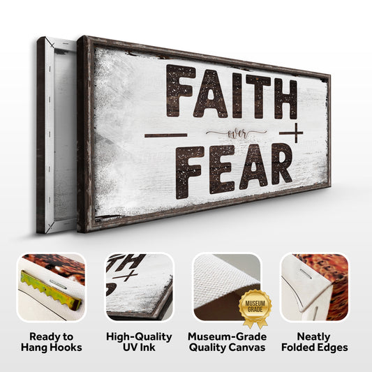 Faith Over Fear Motivational Sign