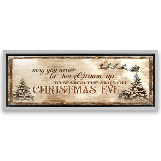 Save 33% When You Add A Frame To Your 20x10 Christmas Eve Farmhouse Sign Canvas Now