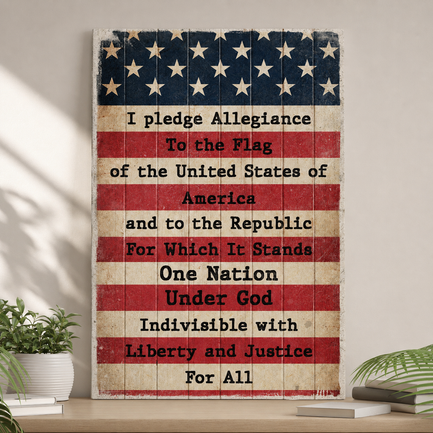 America Pledge Allegiance Sign