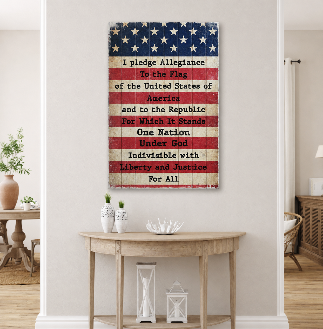 America Pledge Allegiance Sign