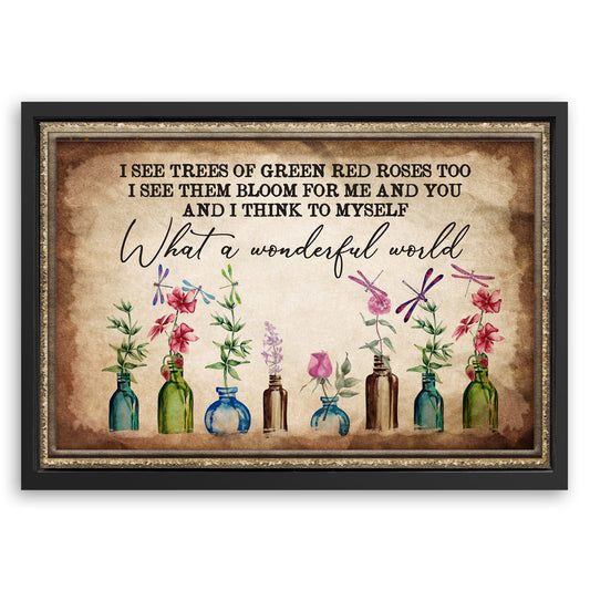 Save 33% When You Add A Frame To Your 18x12 What A Wonderful World Sign X Canvas Now