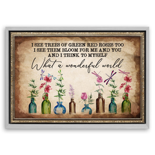 Save 33% When You Add A Frame To Your 24x16 What A Wonderful World Sign X Canvas Now