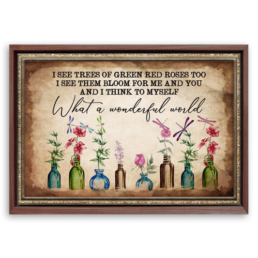 Save 33% When You Add A Frame To Your 24x16 What A Wonderful World Sign X Canvas Now