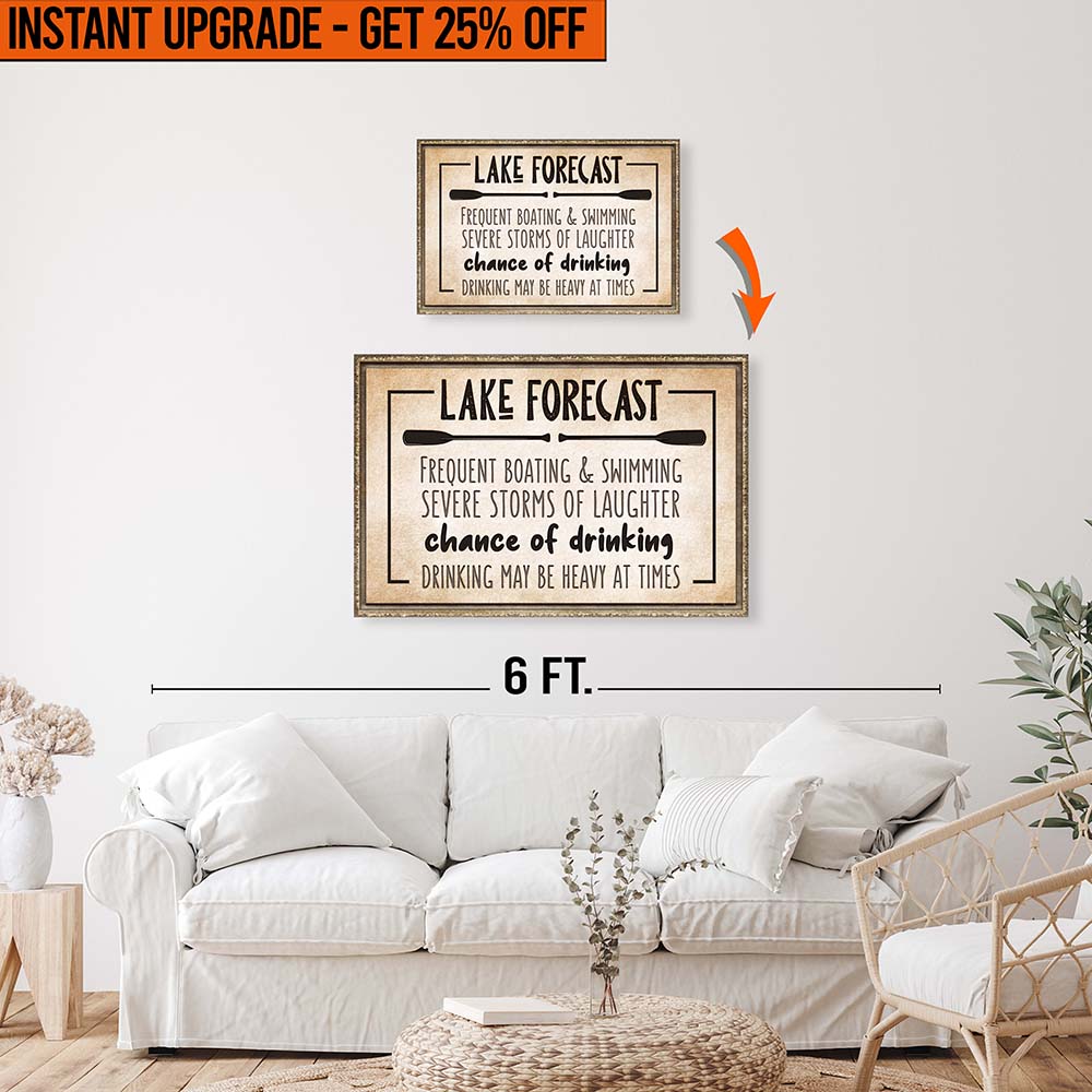 Upgrade Your 24x16 Inches 'Lake Forecast Sign' Canvas To 36x24 Inches