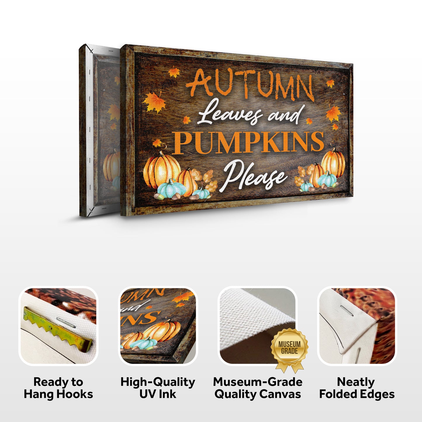 Autumn Leaves And Pumpkins Please Sign (Free Shipping)