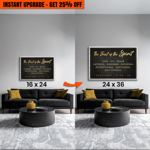 Upgrade Your 16x24 Inches 'Galatians 5:22-23 - The Fruit Of The Spirit Sign' Canvas To 24x36 Inches