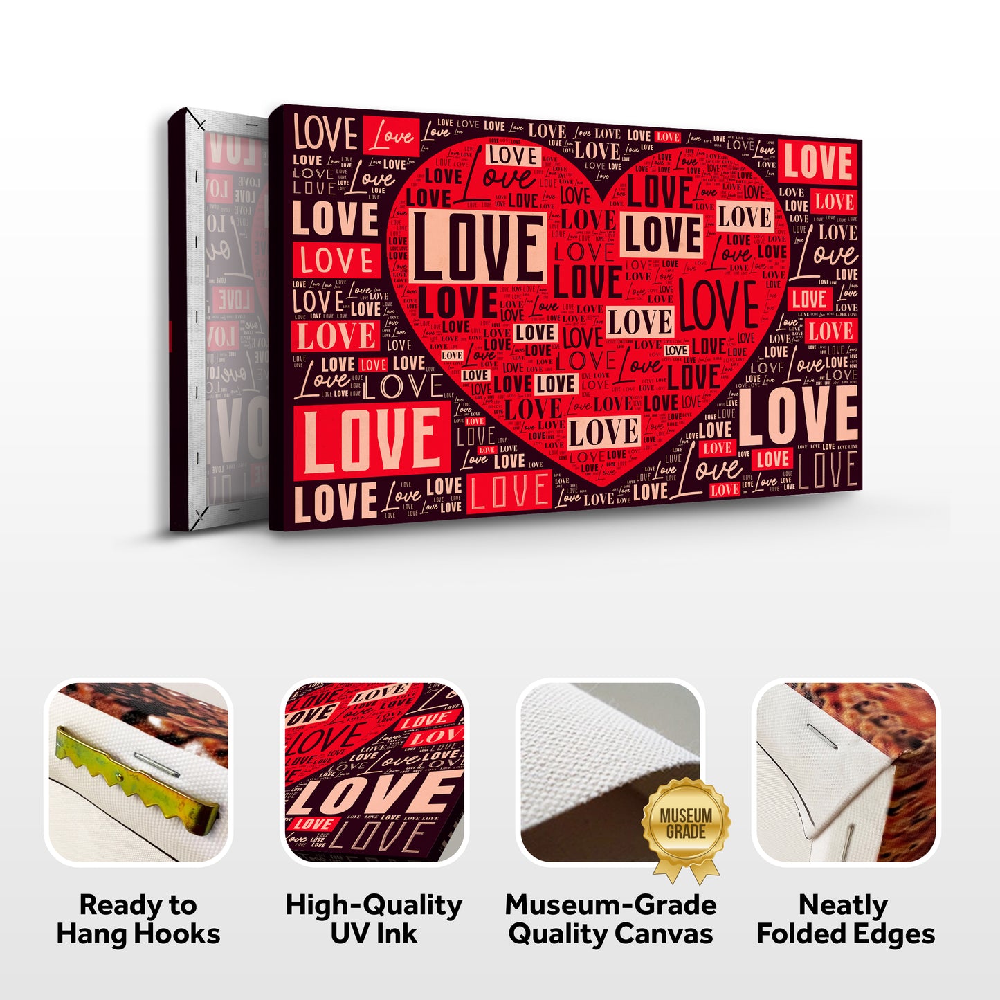 Valentine Collage Love Typography Sign