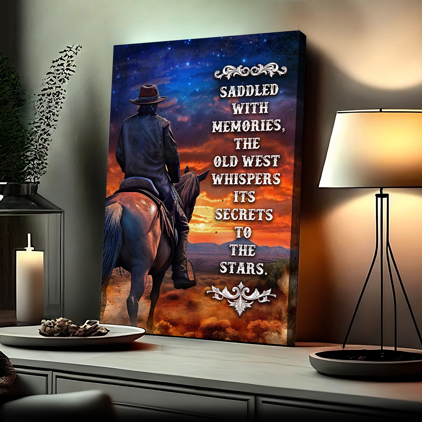 Saddled With Memories The Old West Sign  - Image by Tailored Canvases