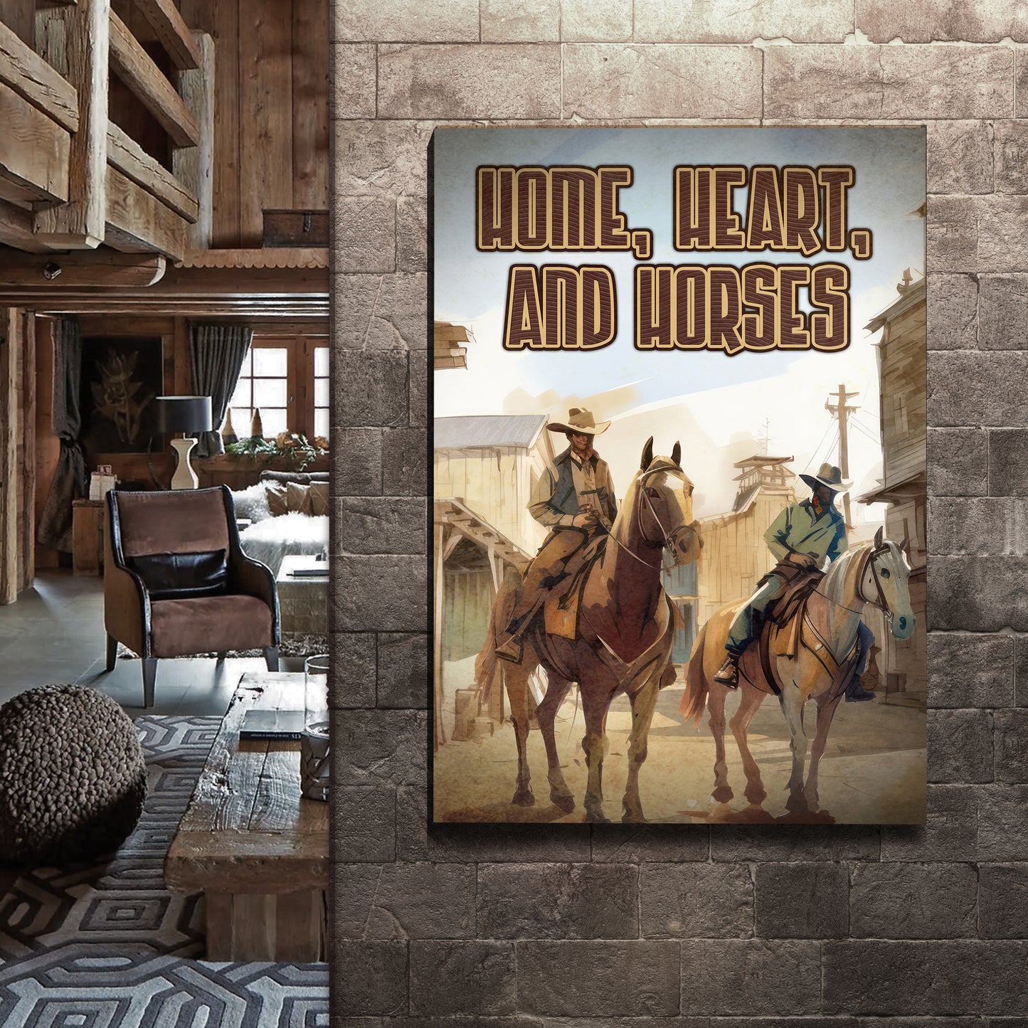 Home, Hearts, And Horses Sign Style 2 - Image by Tailored Canvases