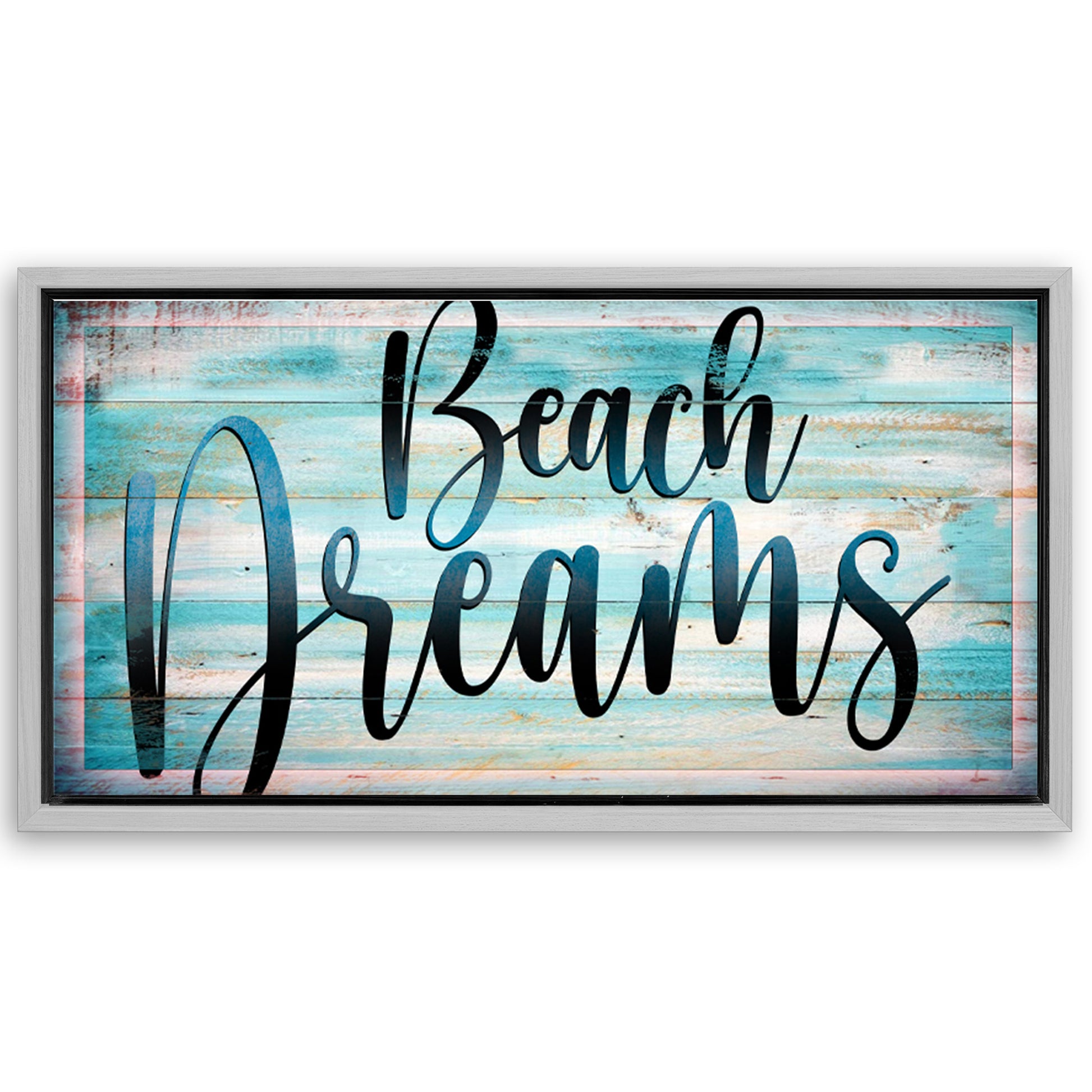 Save 33% When You Add A Frame To Your 20x10 Beach Dreams Sign II Canvas Now
