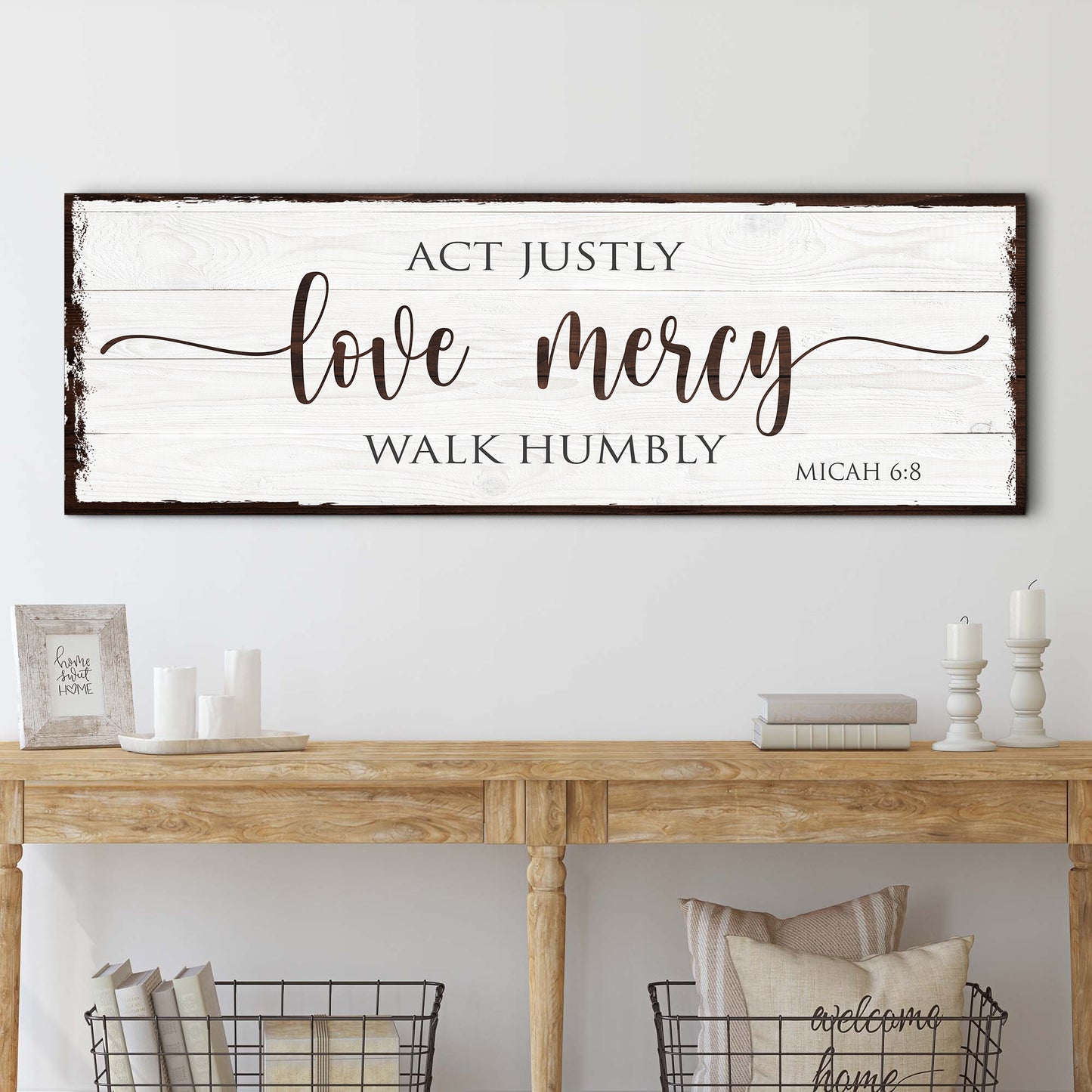 Act Justly Love Mercy Walk Humbly Faith Sign II - Image by Tailored Canvases