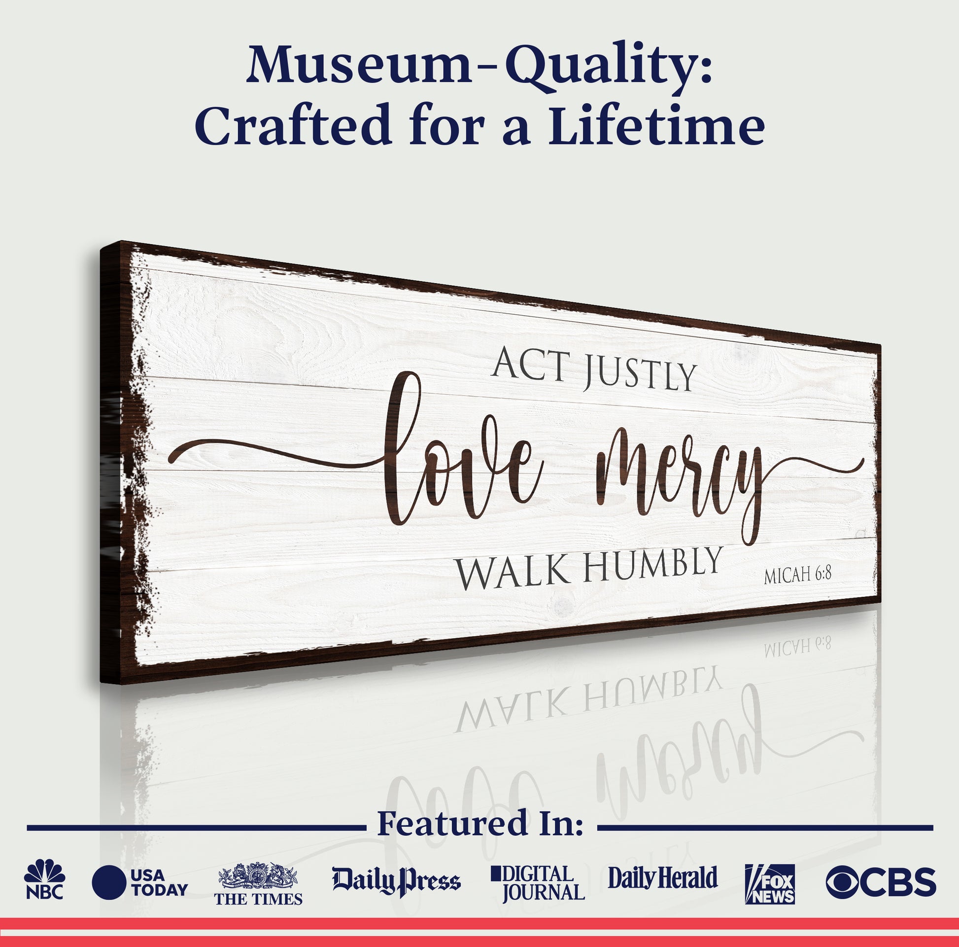 Act Justly Love Mercy Walk Humbly Faith Sign II - Image by Tailored Canvases