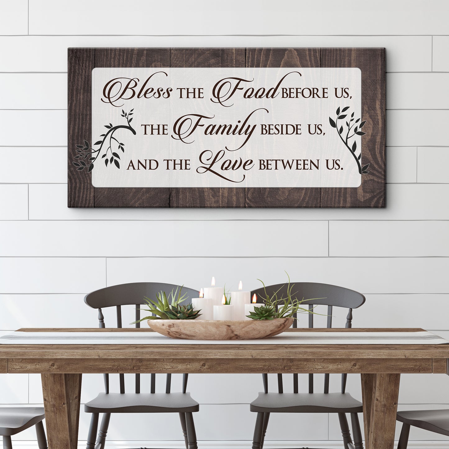 Bless The Food Before Us And The Love Between Us Sign IV - Image by Tailored Canvases