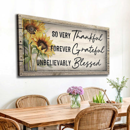 Grateful Thankful Blessed Family Sign II