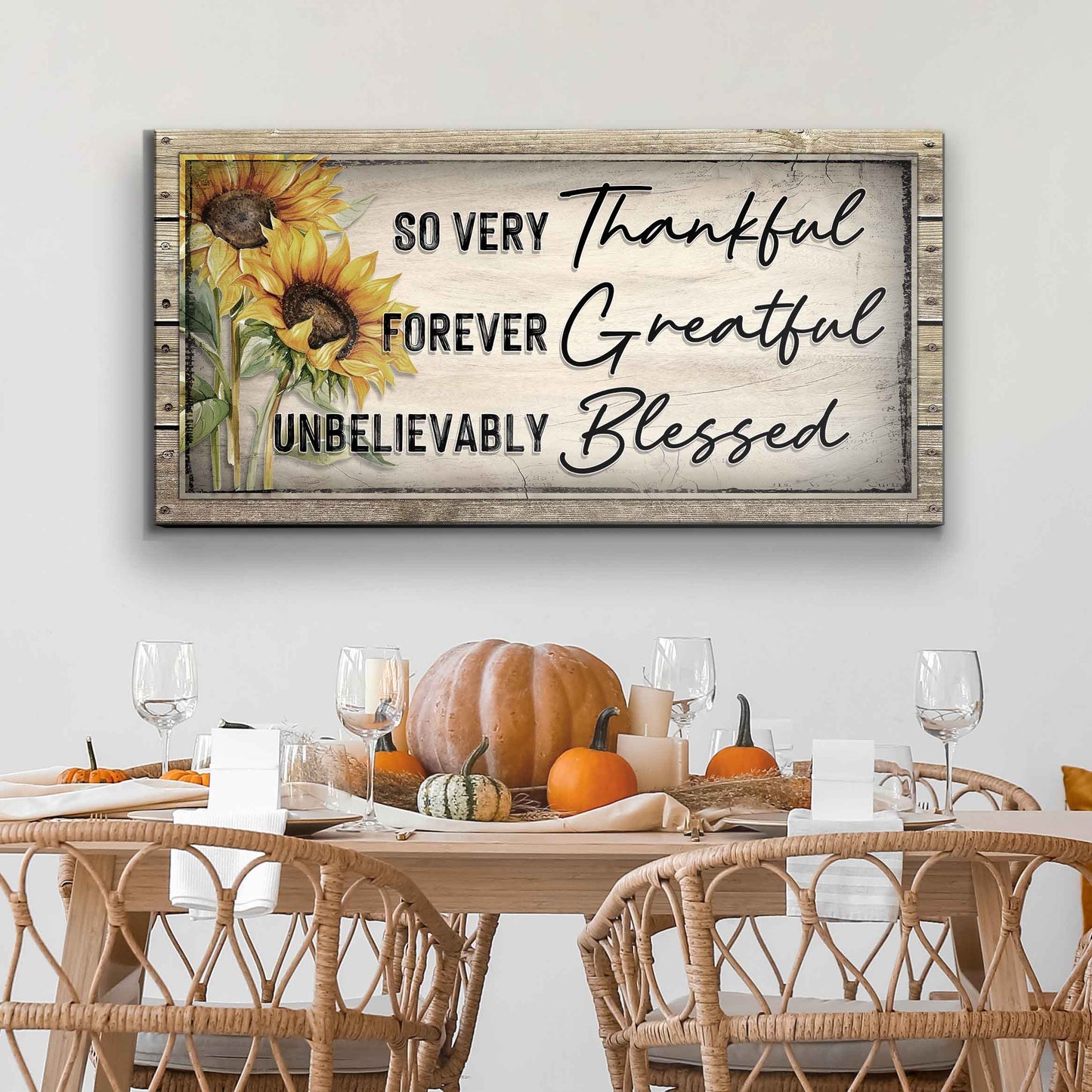 Grateful Thankful Blessed Family Sign II - Image by Tailored Canvases