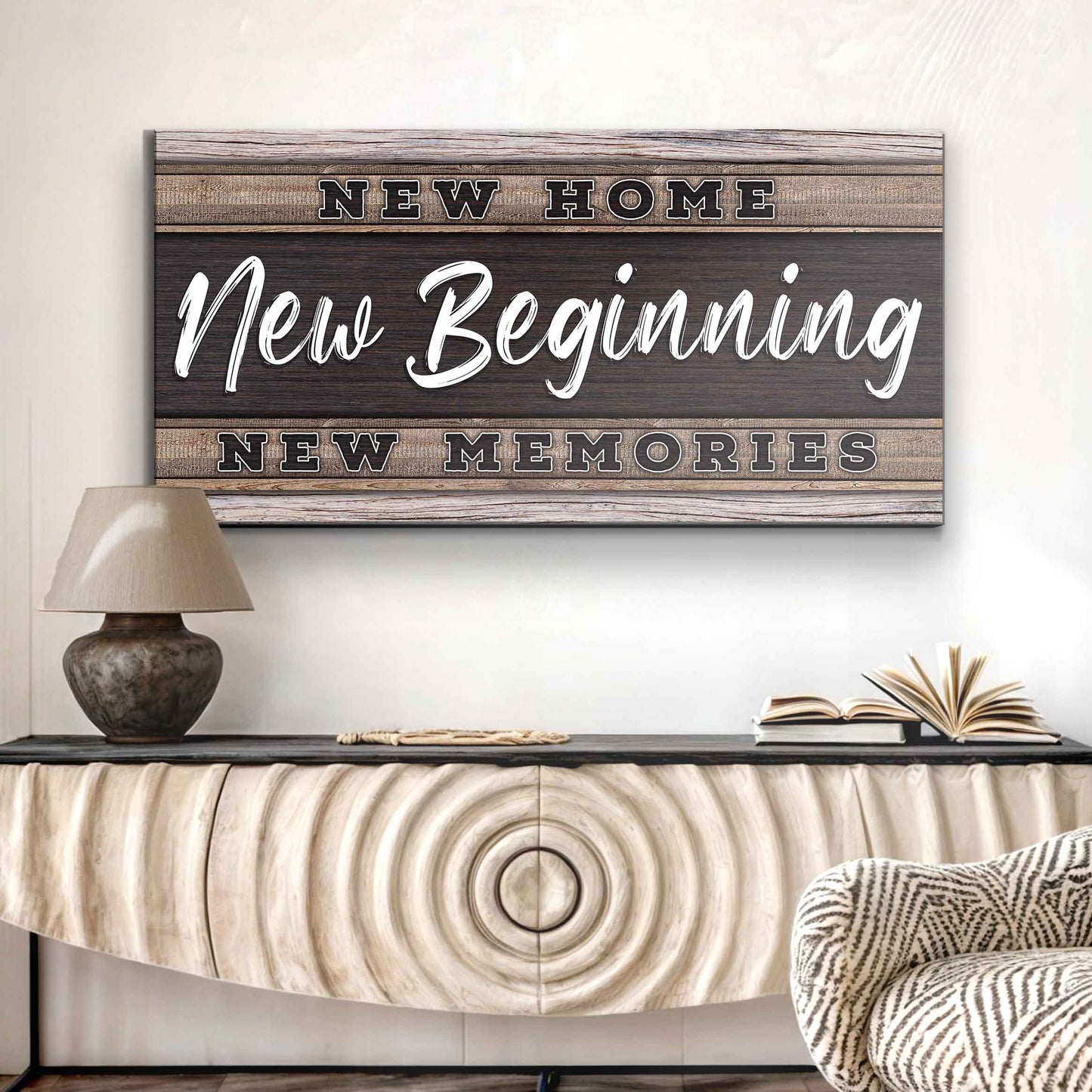 New Home, New Beginning Sign V - Image by Tailored Canvases