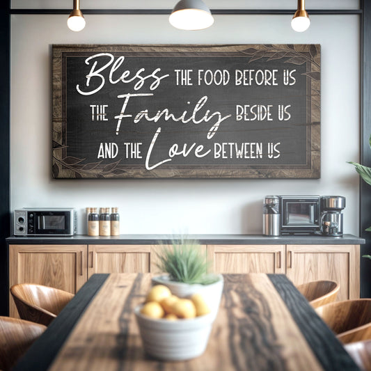 Bless The Food Before Us And The Love Between Us Sign III - Image by Tailored Canvases