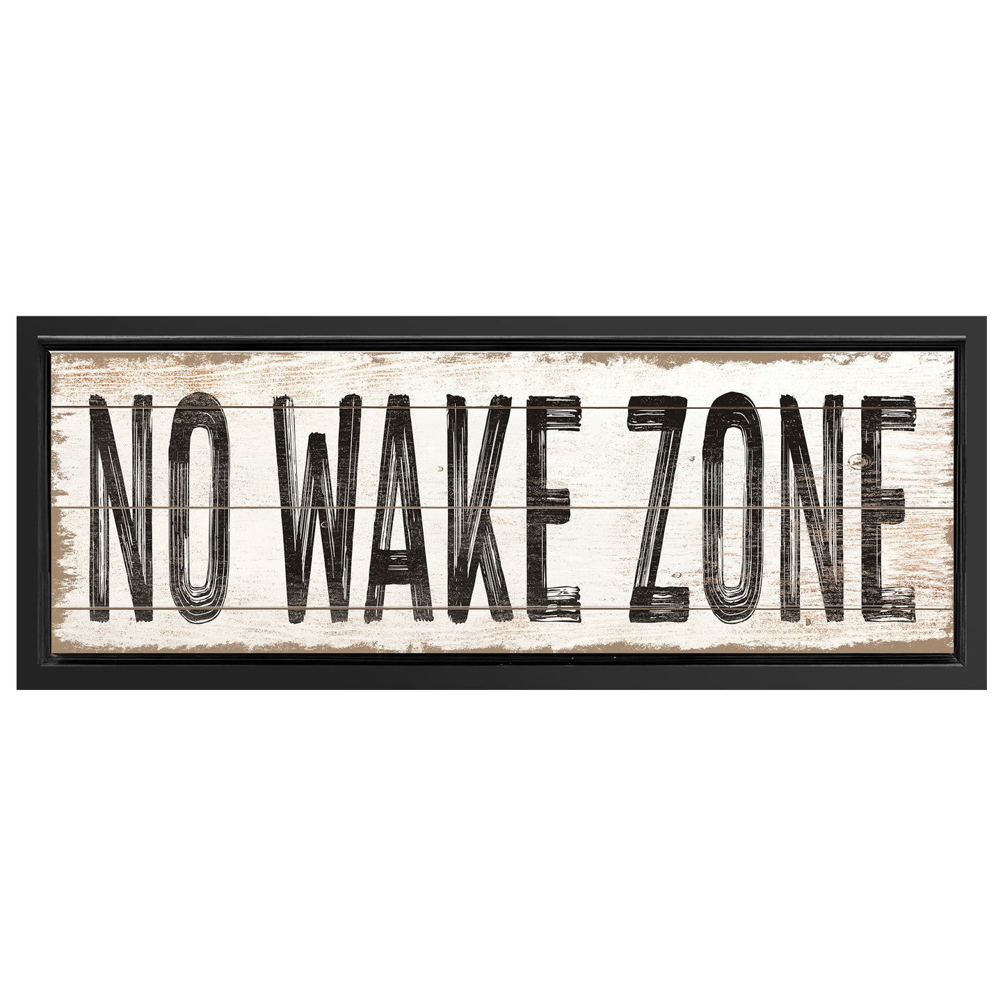 Save 33% When You Add A Frame To Your 60x20 No Wake Zone Sign XVII Canvas Now