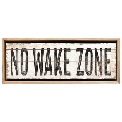 Save 33% When You Add A Frame To Your 60x20 No Wake Zone Sign XVII Canvas Now