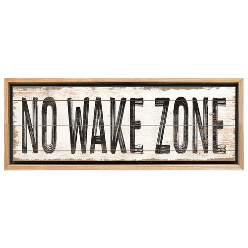 Save 33% When You Add A Frame To Your 60x20 No Wake Zone Sign XVII Canvas Now