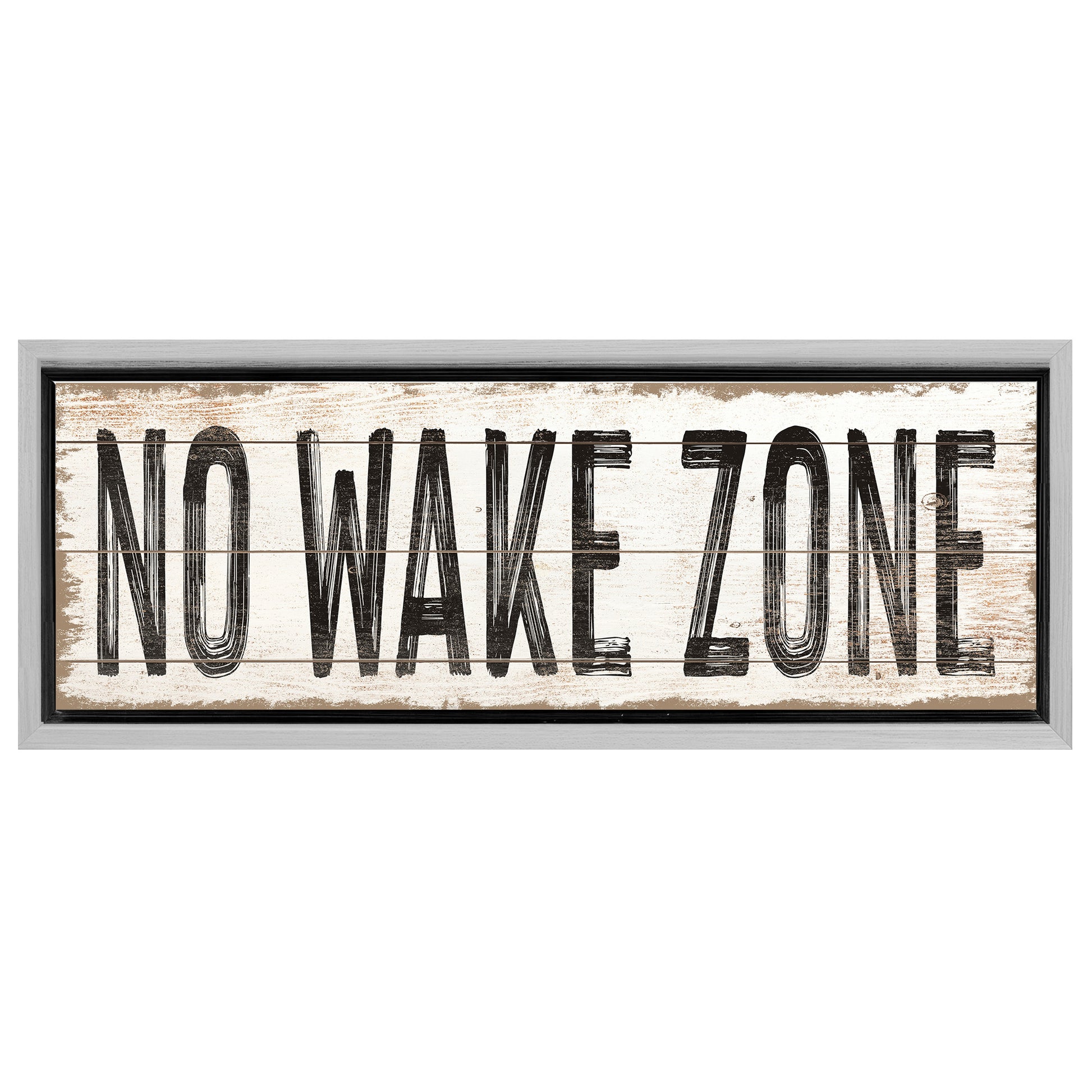 Save 33% When You Add A Frame To Your 60x20 No Wake Zone Sign XVII Canvas Now