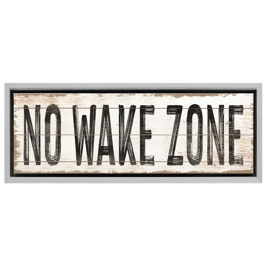 Save 33% When You Add A Frame To Your 60x20 No Wake Zone Sign XVII Canvas Now