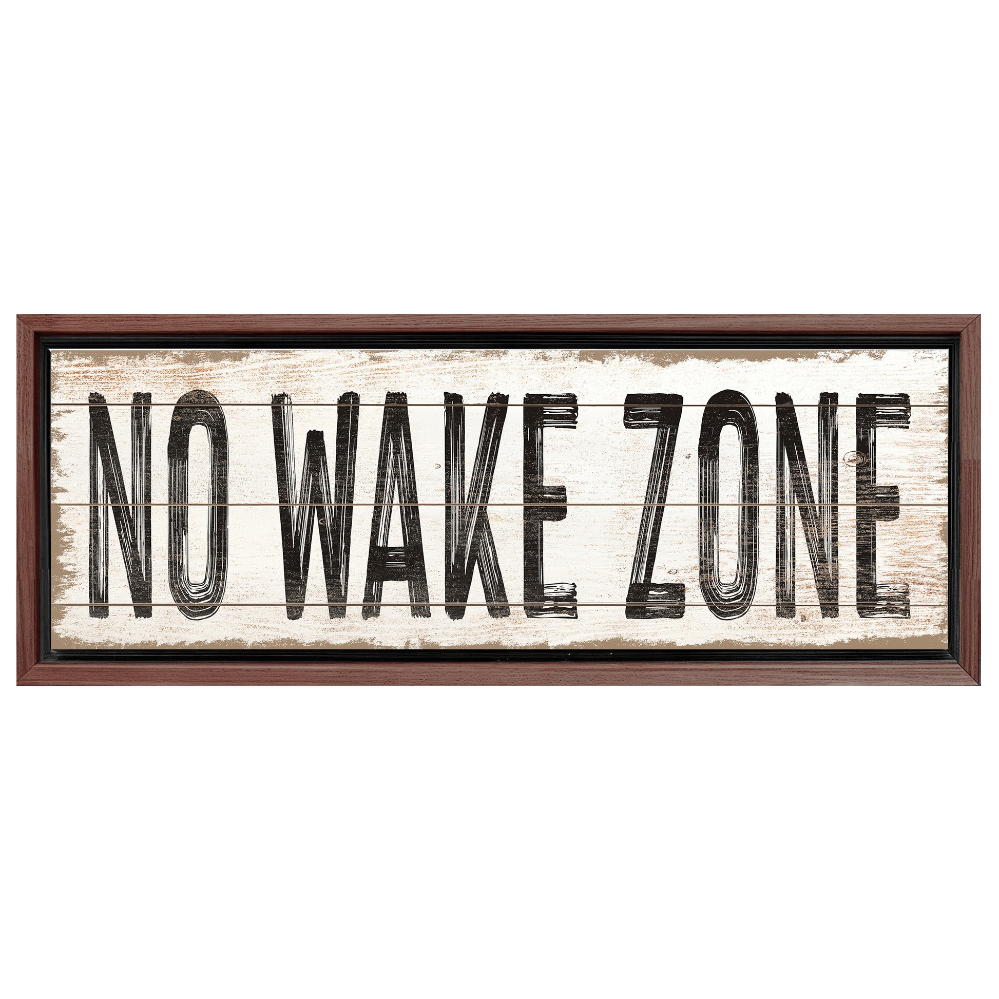 Save 33% When You Add A Frame To Your 60x20 No Wake Zone Sign XVII Canvas Now