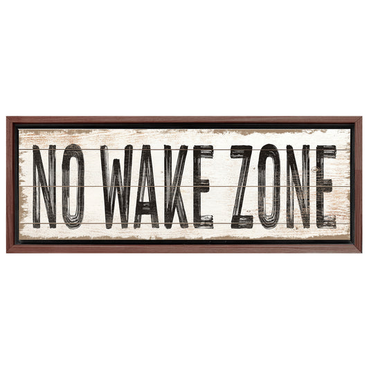 Save 33% When You Add A Frame To Your 60x20 No Wake Zone Sign XVII Canvas Now