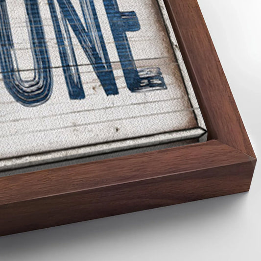 Save 33% When You Add A Frame To Your 20x60 No Wake Zone Sign XVIII Canvas Now