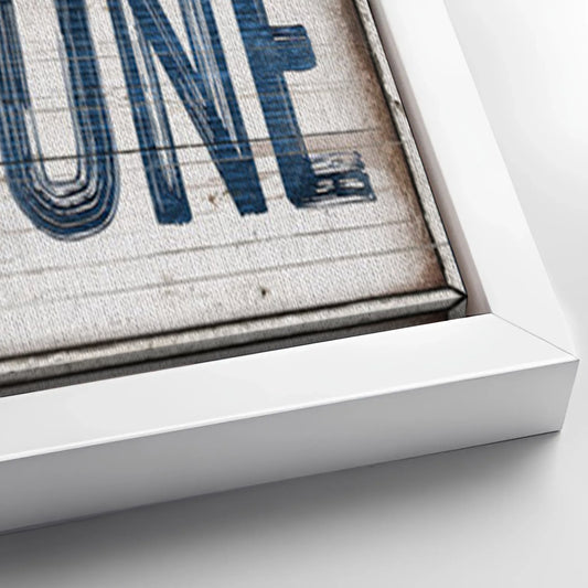 Save 33% When You Add A Frame To Your 20x60 No Wake Zone Sign XVIII Canvas Now