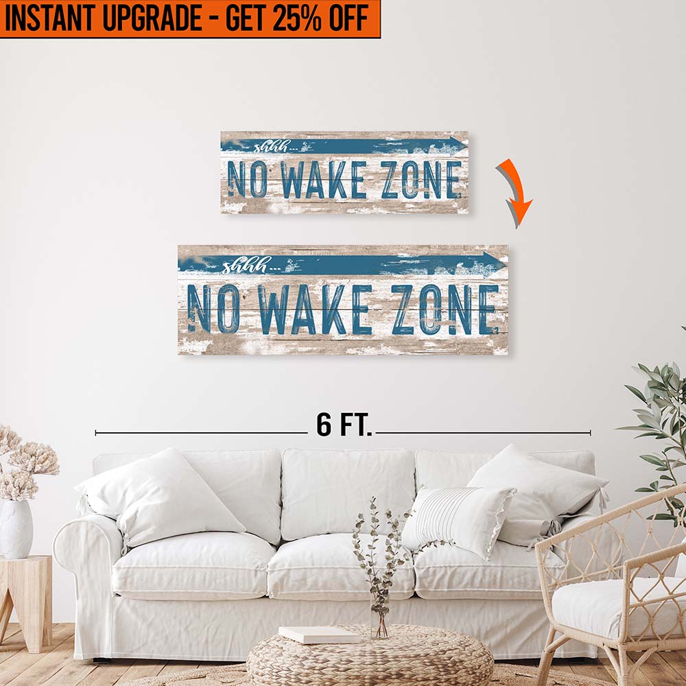 Upgrade Your 36x12 Inches Canvas 'No Wake Zone Sign XIV' To 48x16 Inches Canvas