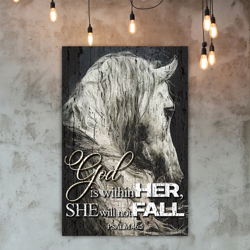 God Is Within Her She Will Not Fall Psalm 46:5 Faith Sign VI