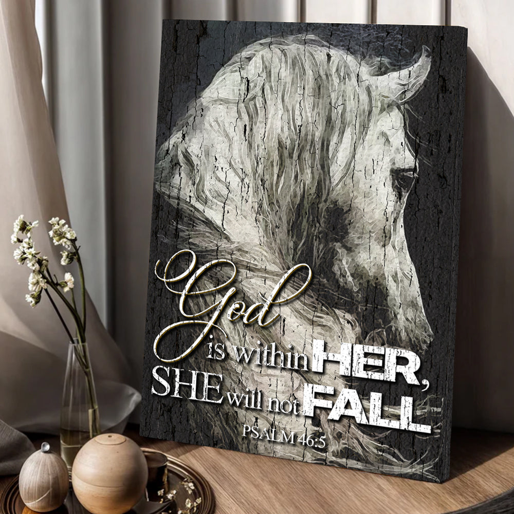 God Is Within Her She Will Not Fall Psalm 46:5 Faith Sign VI