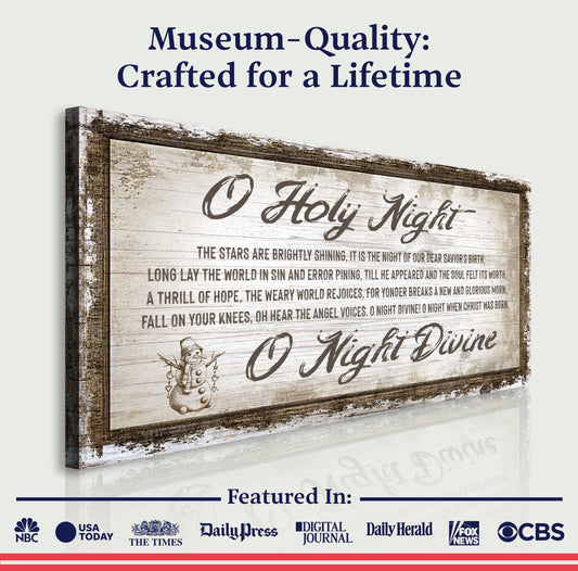 O Holy Night Christmas Sign - Image by Tailored Canvases