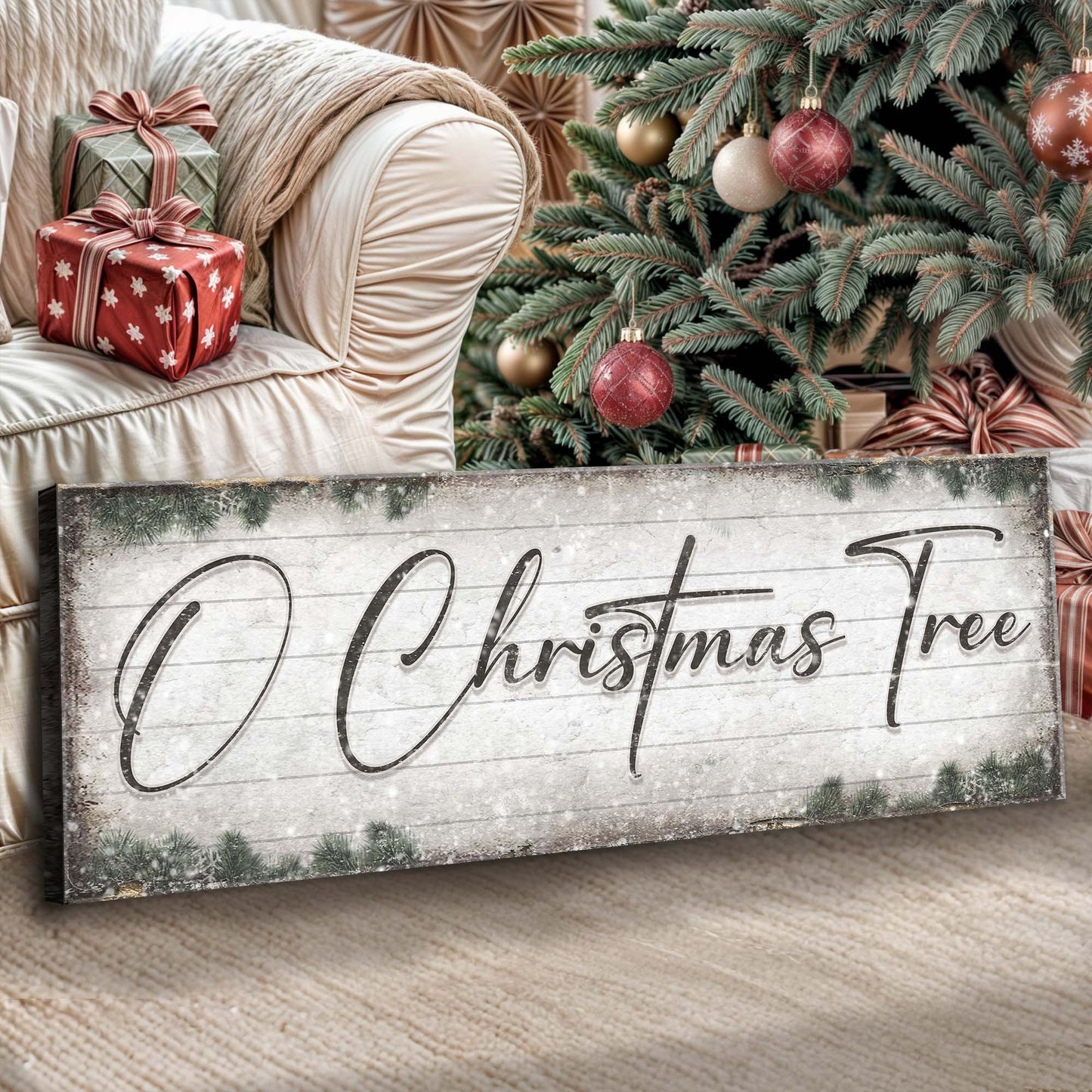 O Christmas Tree, Wood Christmas Sign - Image by Tailored Canvases