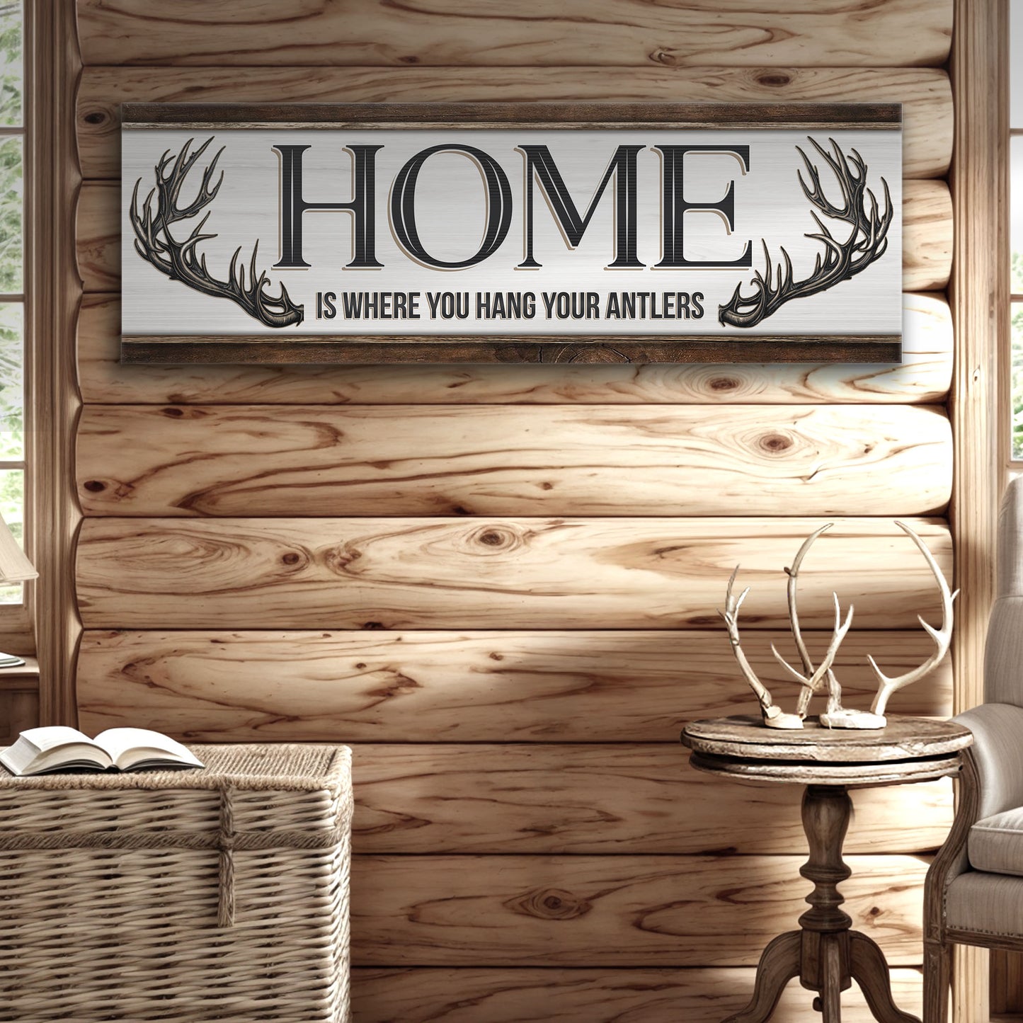 Home Is Where You Hang Your Antlers Sign