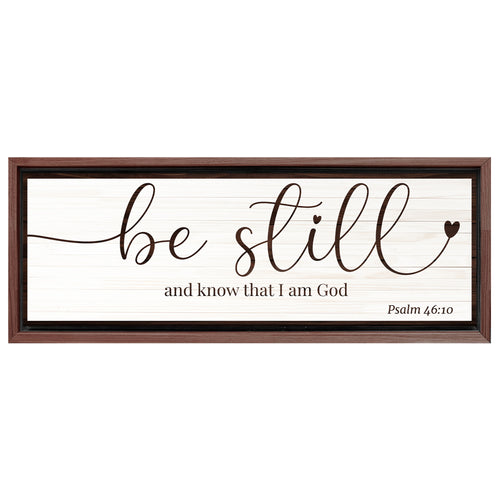 Save 33% When You Add A Frame To Your 60x20 Be Still And Know That I am God Faith Sign VII Canvas Now